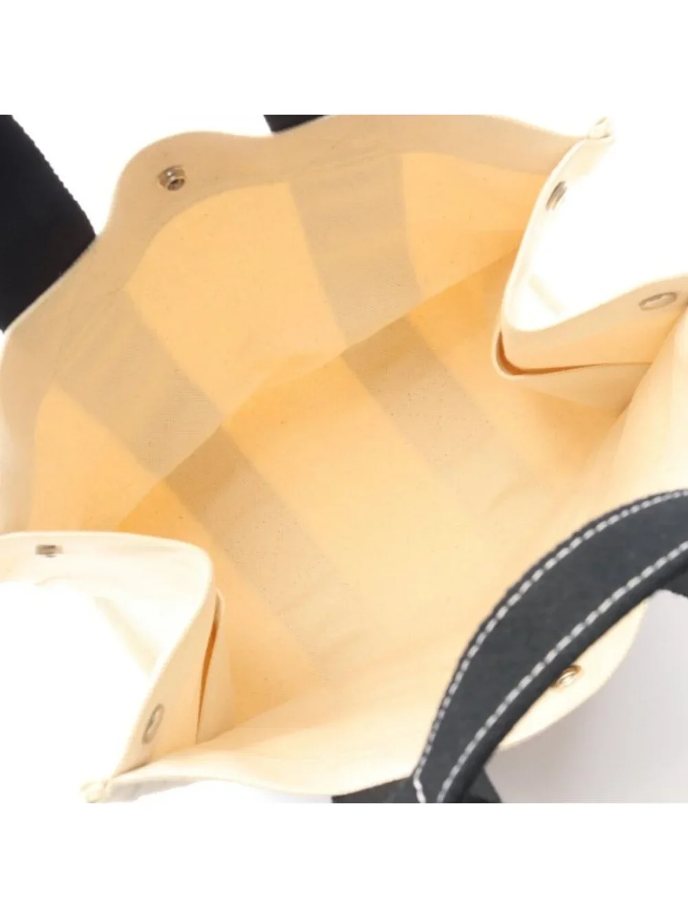 Hermes Tote Bora PM Ivory Black Canvas
